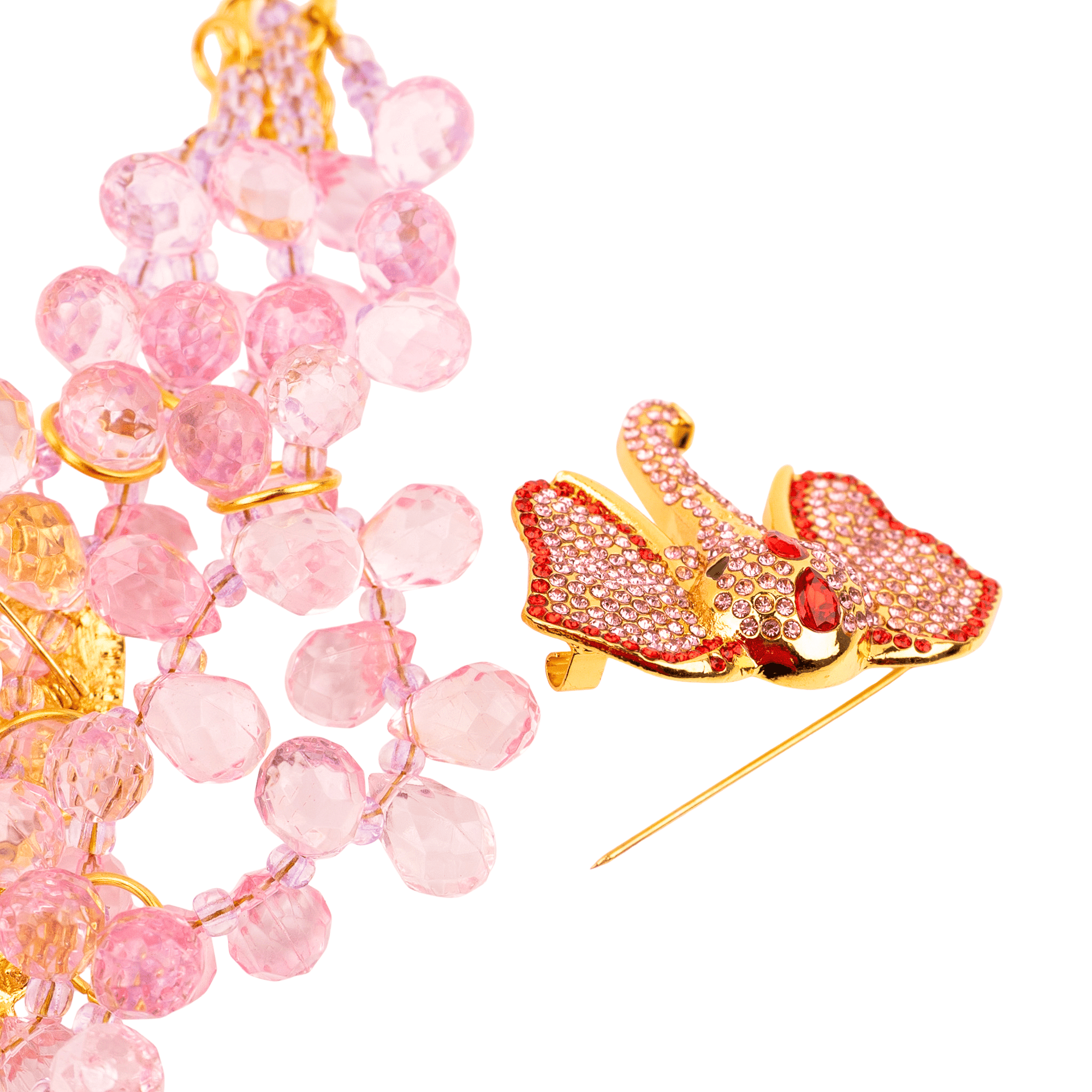 Babar 18k Brooch Bib - Pink Sorbet,Necklaces, Sassy Jones,