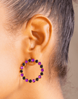 Babar 18k Crystal Studs - Midnight Purple,Earrings, Sassy Jones,