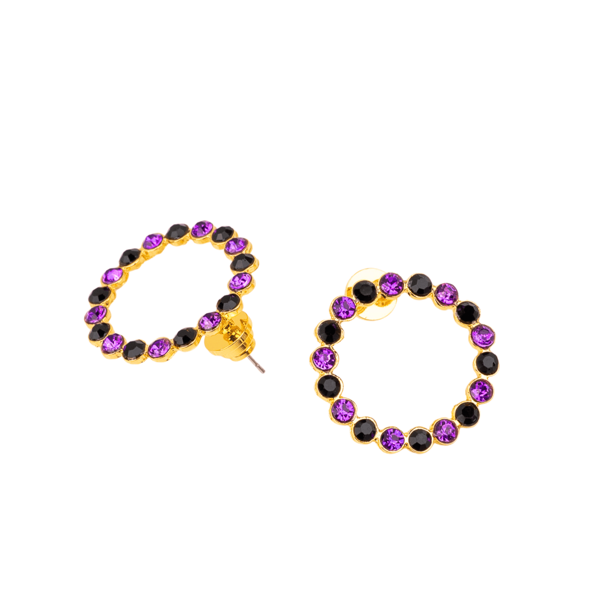 Babar 18k Crystal Studs - Midnight Purple,Earrings, Sassy Jones,