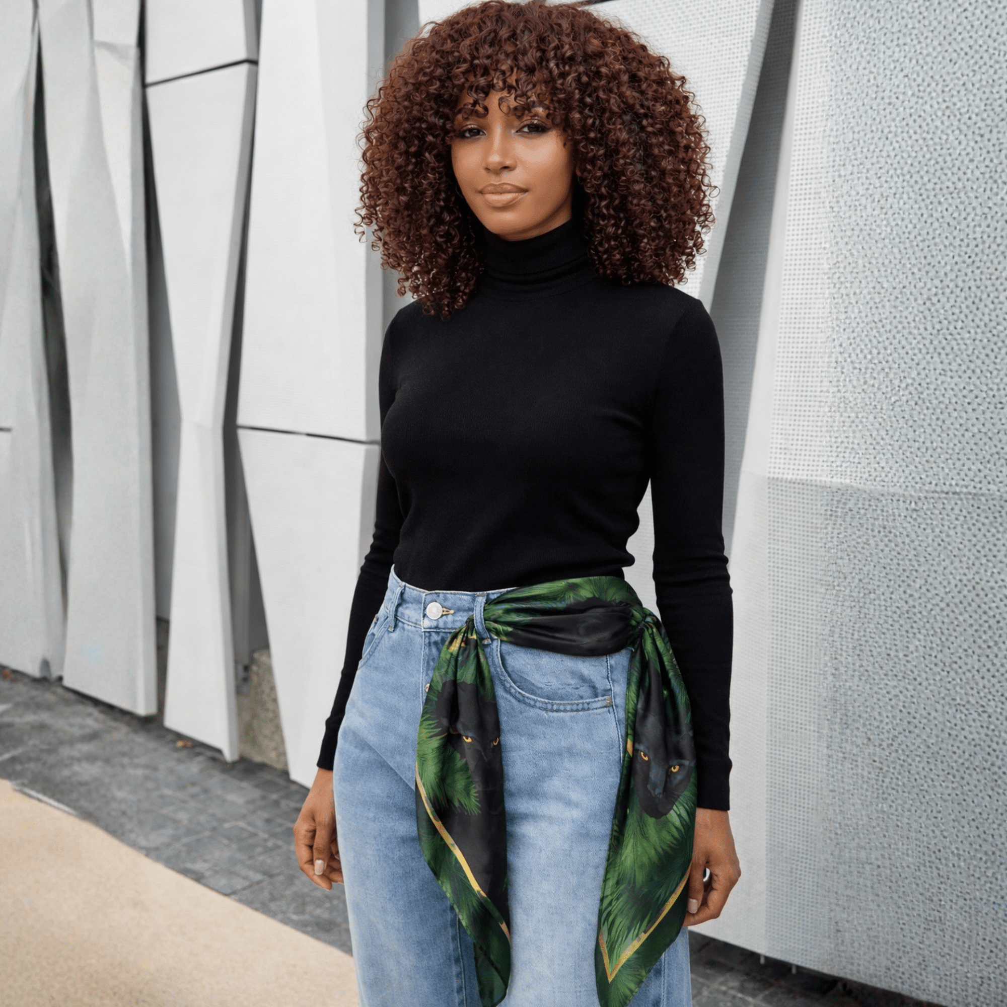 Black Panther Luxe Scarf 33" x 33",Scarves, Sassy Jones,