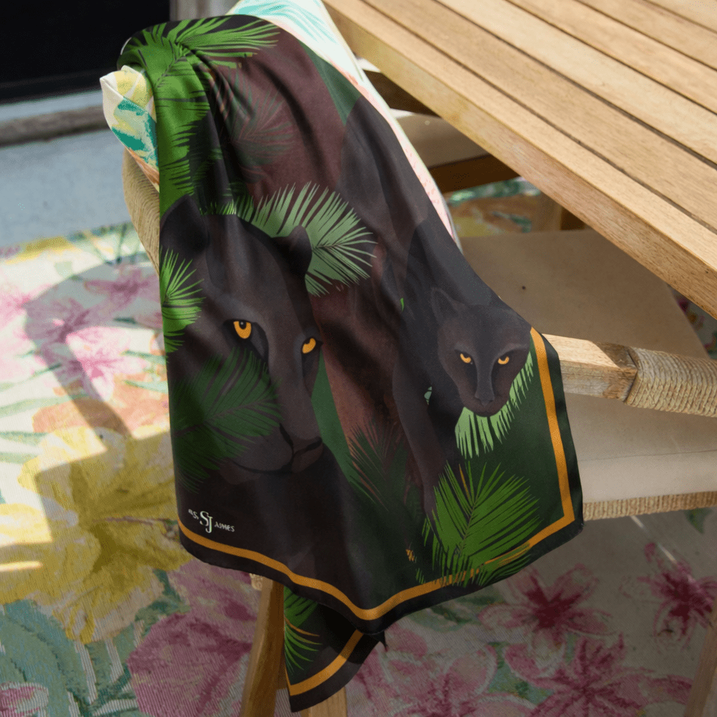 Black Panther Luxe Scarf 33" x 33",Scarves, Sassy Jones,