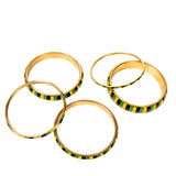 Brandy 5pc Bracelet Stack - Rasta,Earrings, Sassy Jones,