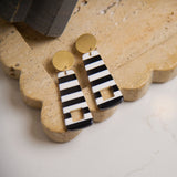 Brandy Dangles - B/W,Earrings, Sassy Jones,