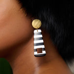 Brandy Dangles - B/W,Earrings, Sassy Jones,