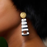 Brandy Dangles - B/W,Earrings, Sassy Jones,