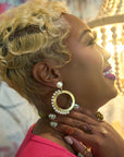 Brittany Pearl Dangles - Gold,Earrings, Sassy Jones,