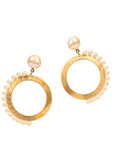 Brittany Pearl Dangles - Gold,Earrings, Sassy Jones,