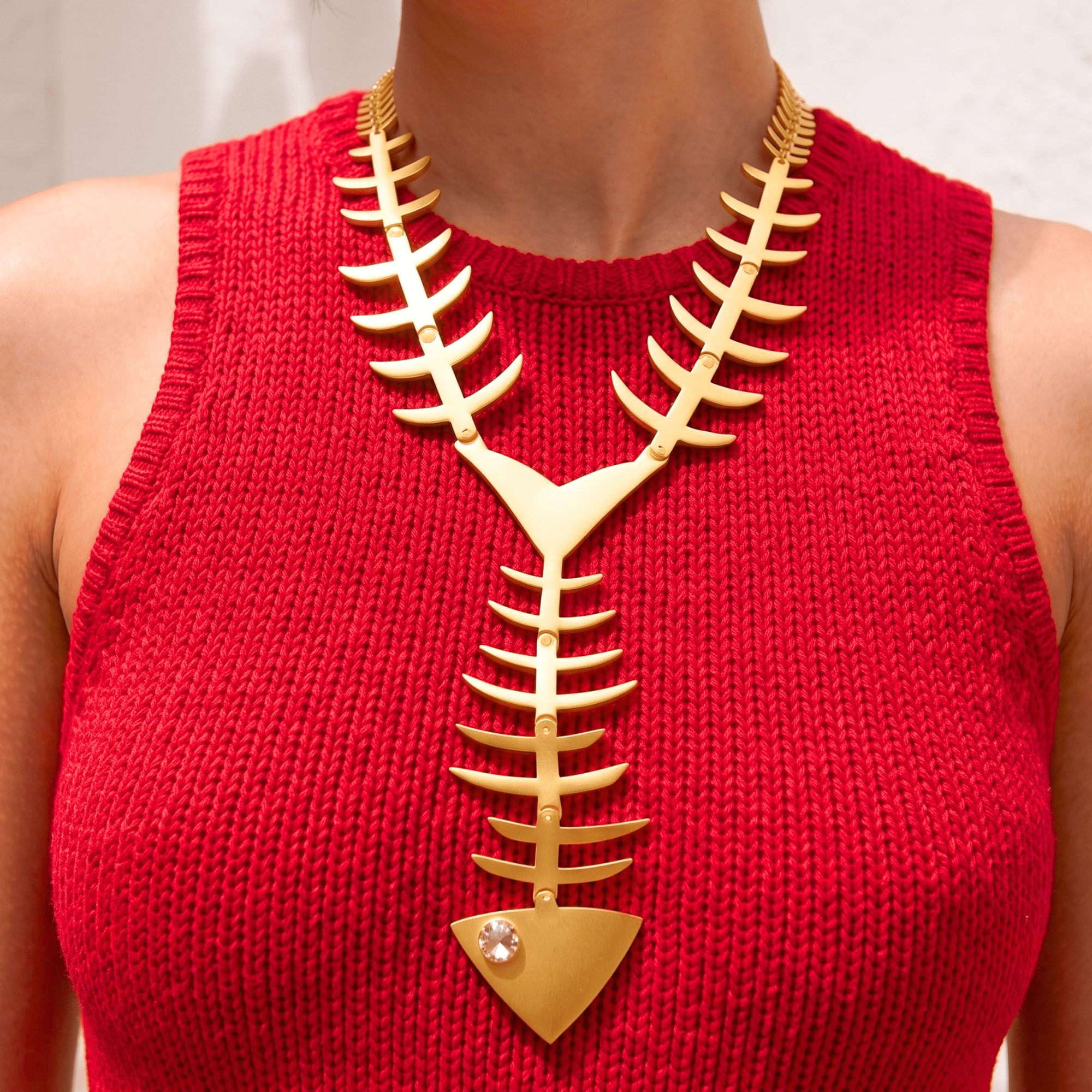 Caicos 18k Fishbone Necklace,Necklaces, Sassy Jones,