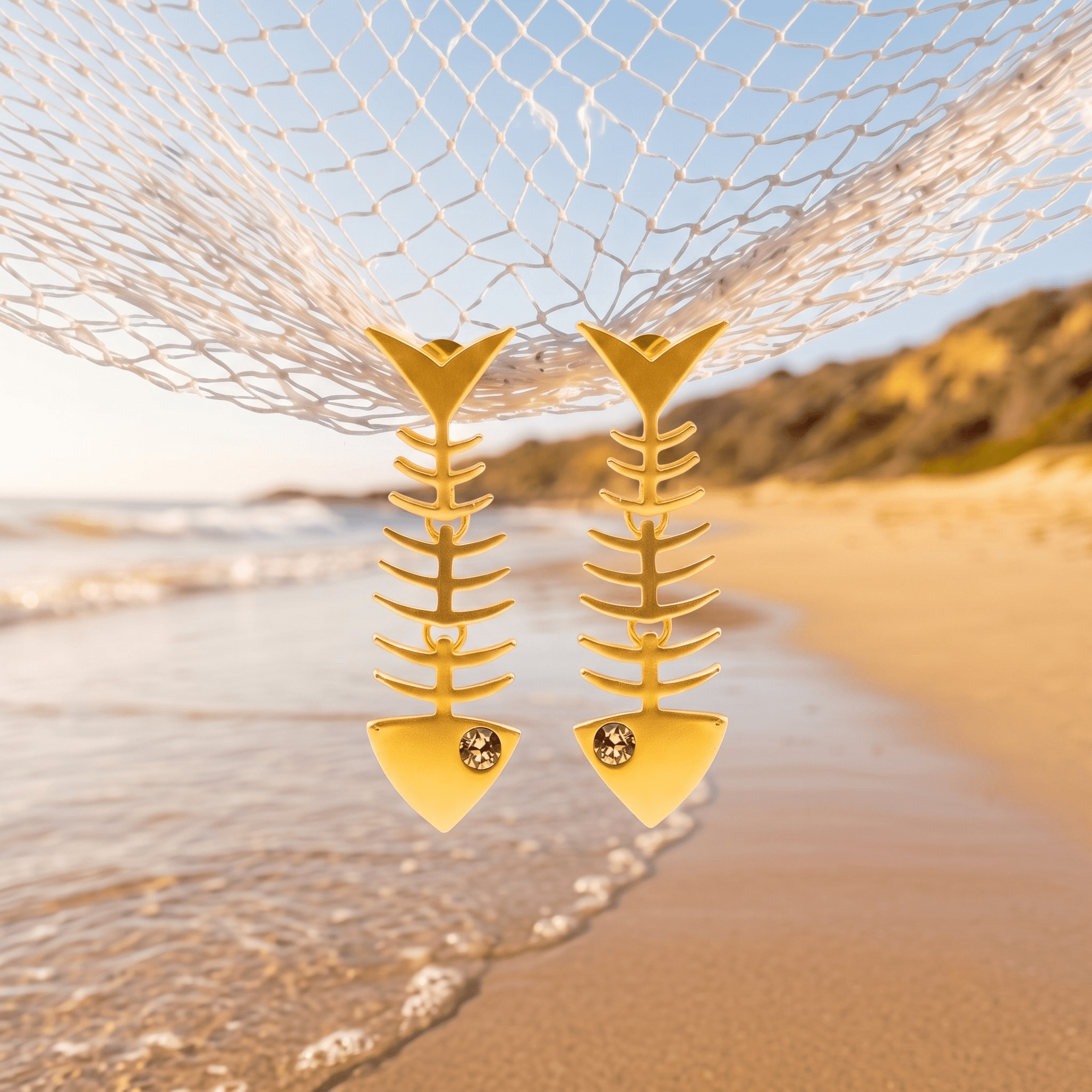 Caicos Fishbone Dangles,Earrings, Sassy Jones,