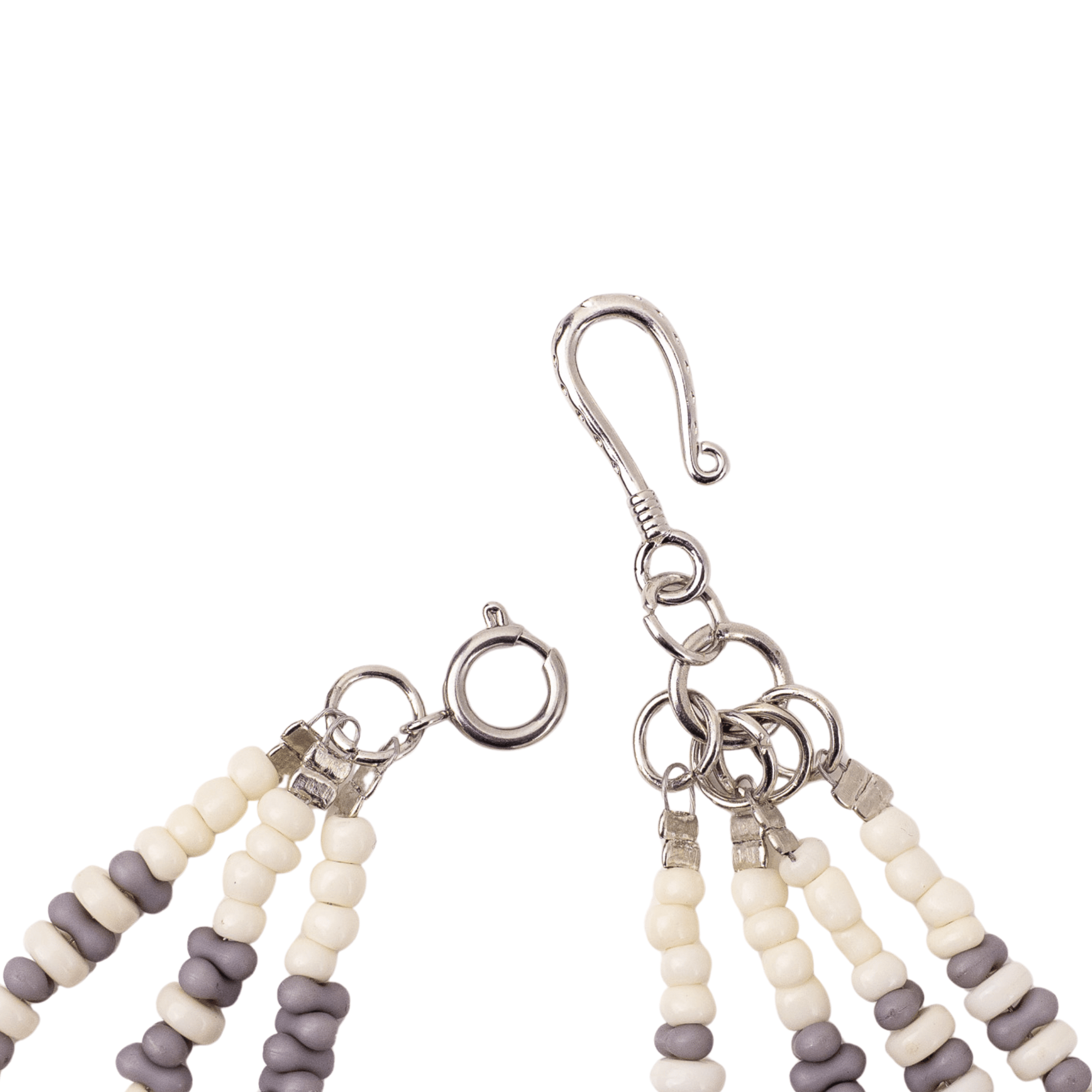 Caliope 2 - in - 1 Beaded Leather Necklace - Modern Greige,Necklaces, Sassy Jones,