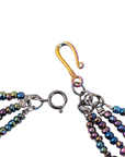 Caliope 2 - in - 1 Beaded Leather Necklace - Rainbow Iridescent,Necklaces, Sassy Jones,