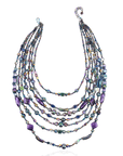 Caliope 2 - in - 1 Beaded Leather Necklace - Rainbow Iridescent,Necklaces, Sassy Jones,