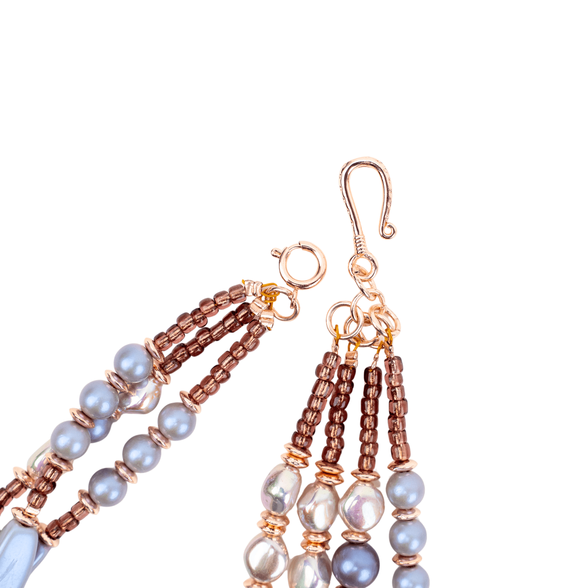 Caliope 2 - in - 1 Beaded Leather Necklace - Twilight Rose,Necklaces, Sassy Jones,