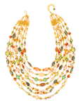 Caliope 2 - in - 1 Beaded Leather Statement Necklace - Sienna Sage,Necklaces, Sassy Jones,