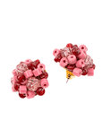 Caliope Beaded Cluster Earrings - Strawberry Truffle,Earrings, Sassy Jones,
