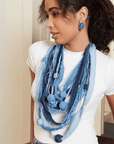 Caliope Cascading Chain - Denim Shred,Necklaces, Sassy Jones,