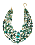 Caliope Cascading Chain - Green,Necklaces, Sassy Jones,