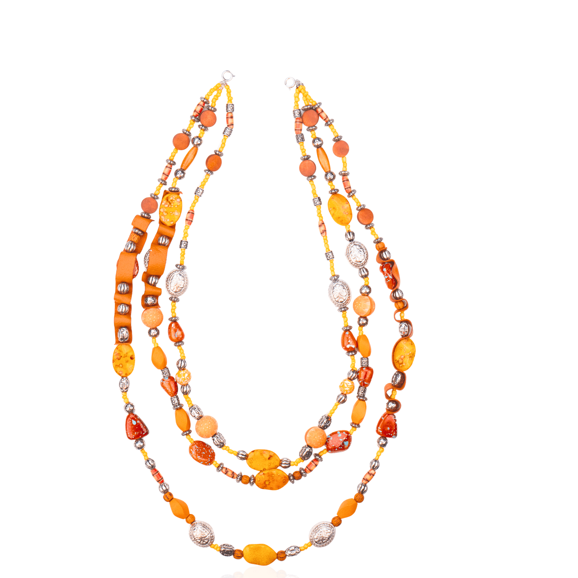 Caliope Cascading Chain - Orange,Necklaces, Sassy Jones,