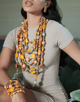 Caliope Cascading Chain - Orange,Necklaces, Sassy Jones,