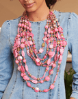 Caliope Cascading Chain - Pink,Necklaces, Sassy Jones,