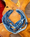 Caliope Cascading Chain (Removable Strand) - Denim Shred,Necklaces, Sassy Jones,