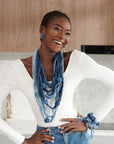 Caliope Cascading Chain (Removable Strand) - Denim Shred,Necklaces, Sassy Jones,