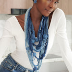 Caliope Cascading Chain (Removable Strand) - Denim Shred,Necklaces, Sassy Jones,