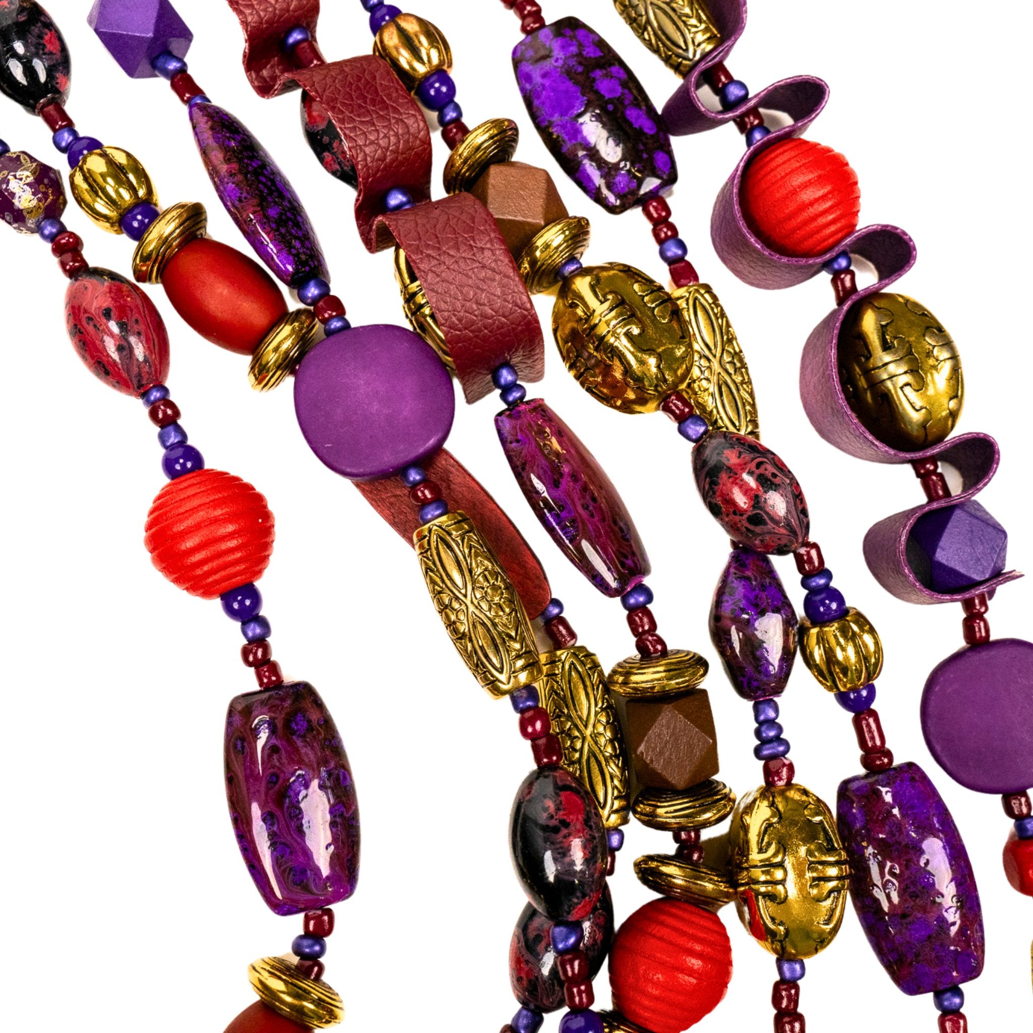 Caliope Cascading Chain (Removable Strand) - Purple,Necklaces, Sassy Jones,