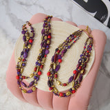 Caliope Cascading Chain (Removable Strand) - Purple,Necklaces, Sassy Jones,