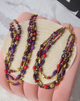 Caliope Cascading Chain (Removable Strand) - Purple,Necklaces, Sassy Jones,