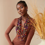 Caliope Cascading Chain (Removable Strand) - Purple,Necklaces, Sassy Jones,