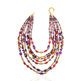 Caliope Cascading Chain (Removable Strand) - Purple,Necklaces, Sassy Jones,