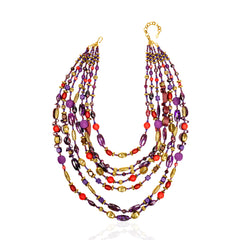 Caliope Cascading Chain (Removable Strand) - Purple,Necklaces, Sassy Jones,