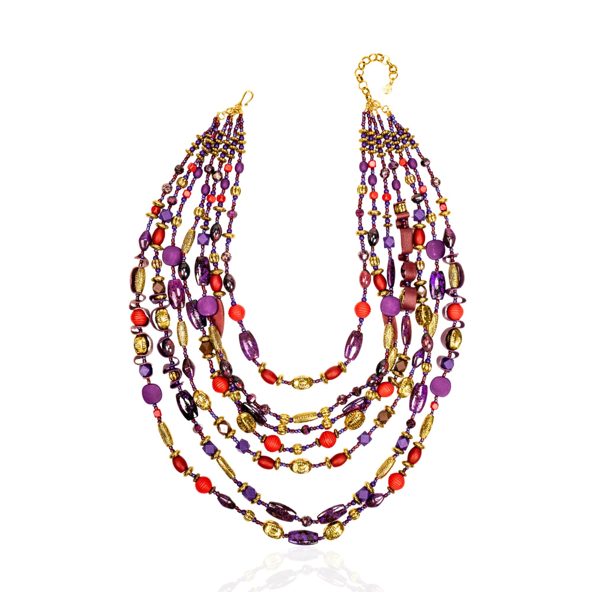 Caliope Cascading Chain (Removable Strand) - Purple,Necklaces, Sassy Jones,