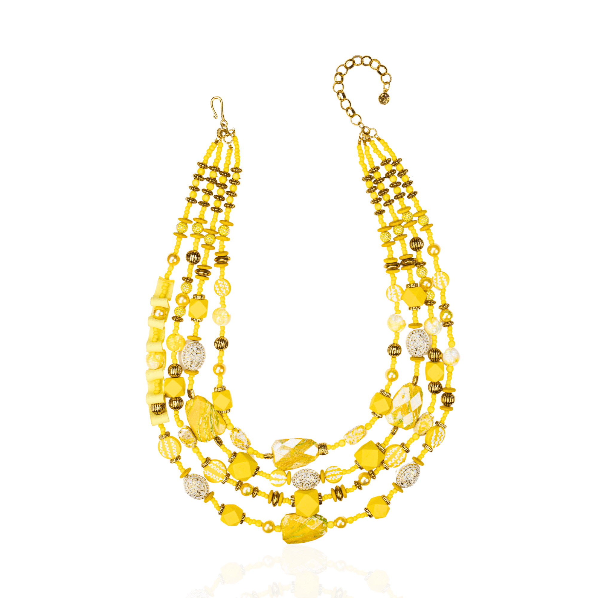 Caliope Cascading Chain - Yellow,Necklaces, Sassy Jones,