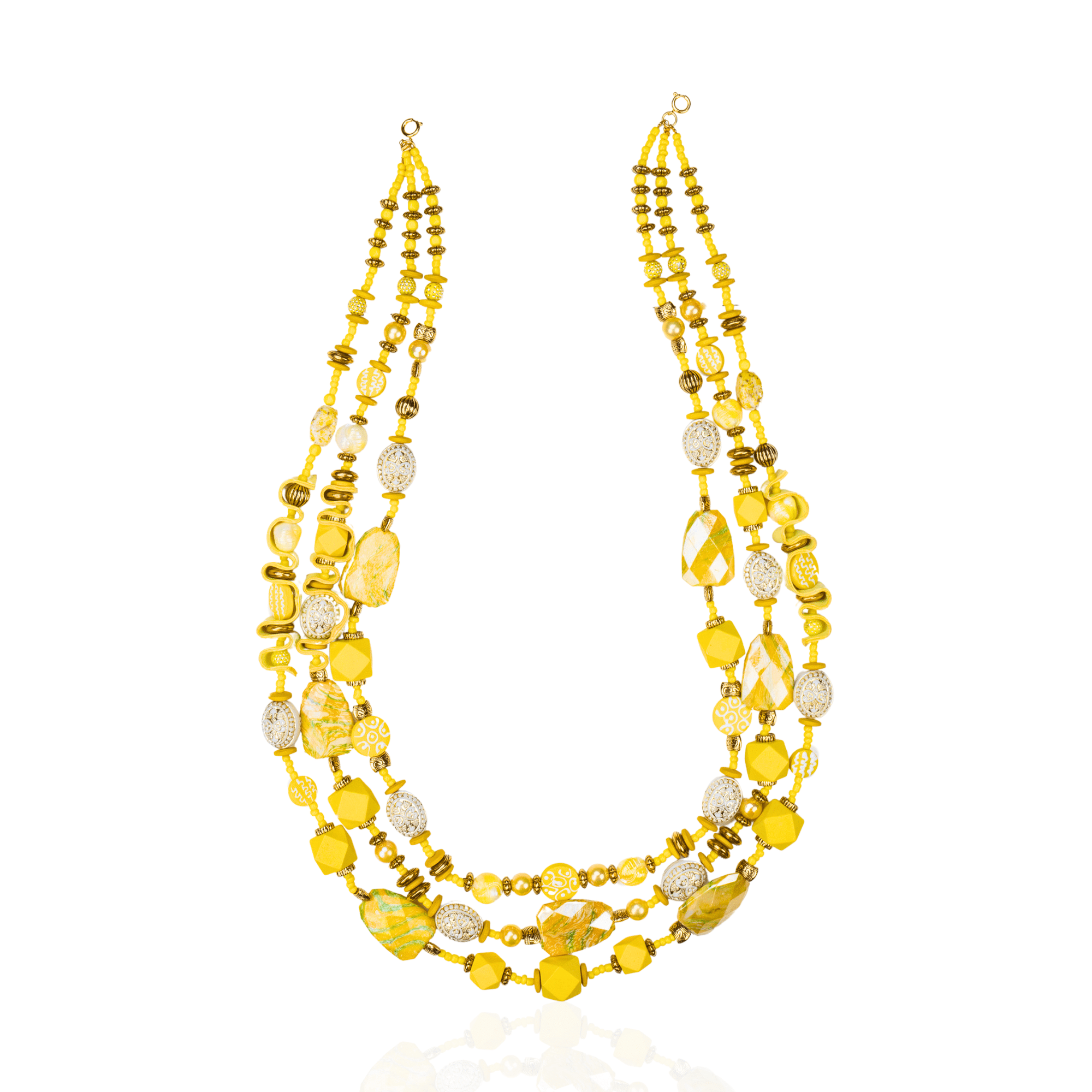 Caliope Cascading Chain - Yellow,Necklaces, Sassy Jones,