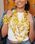 Caliope Cascading Chain - Yellow,Necklaces, Sassy Jones,