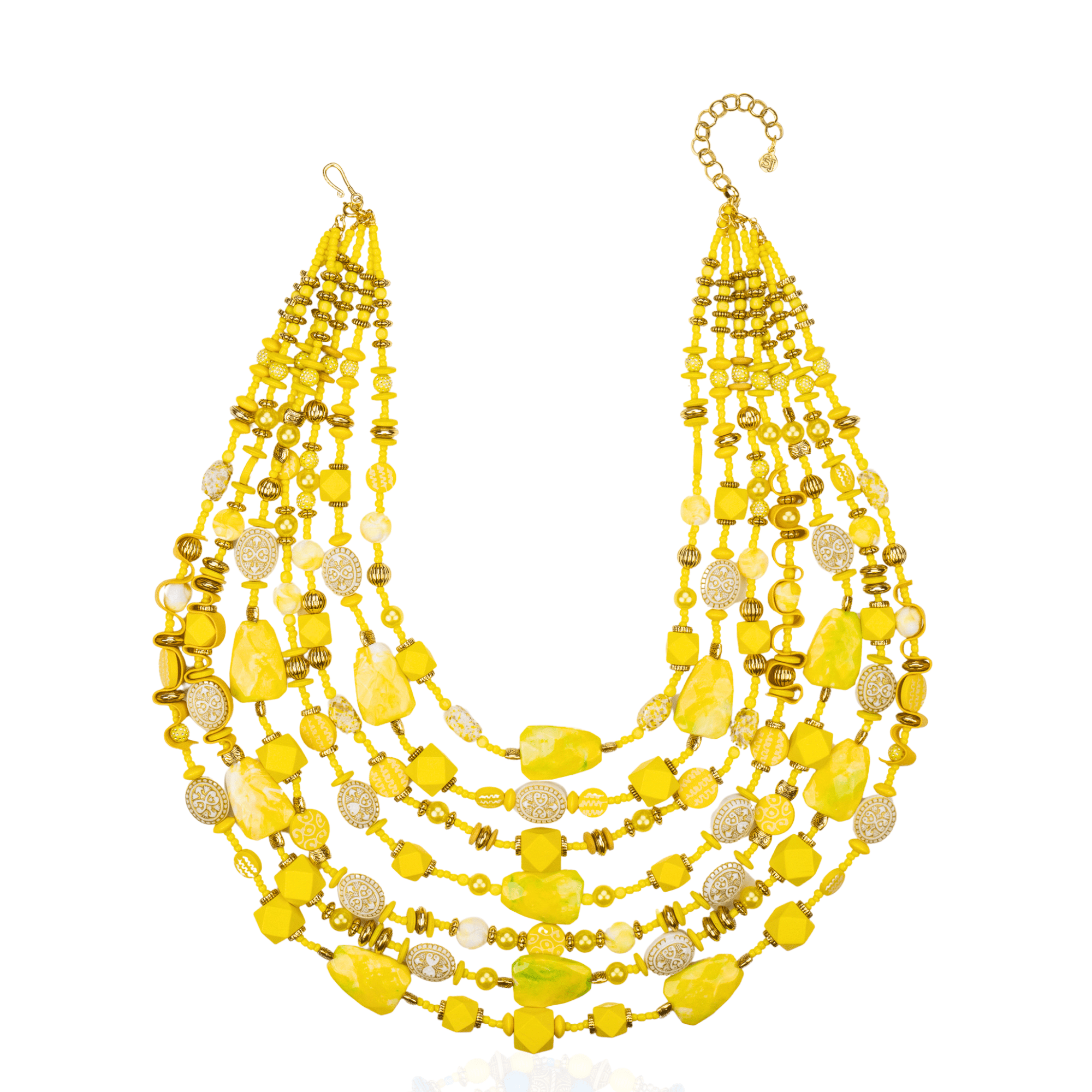 Caliope Cascading Chain - Yellow,Necklaces, Sassy Jones,