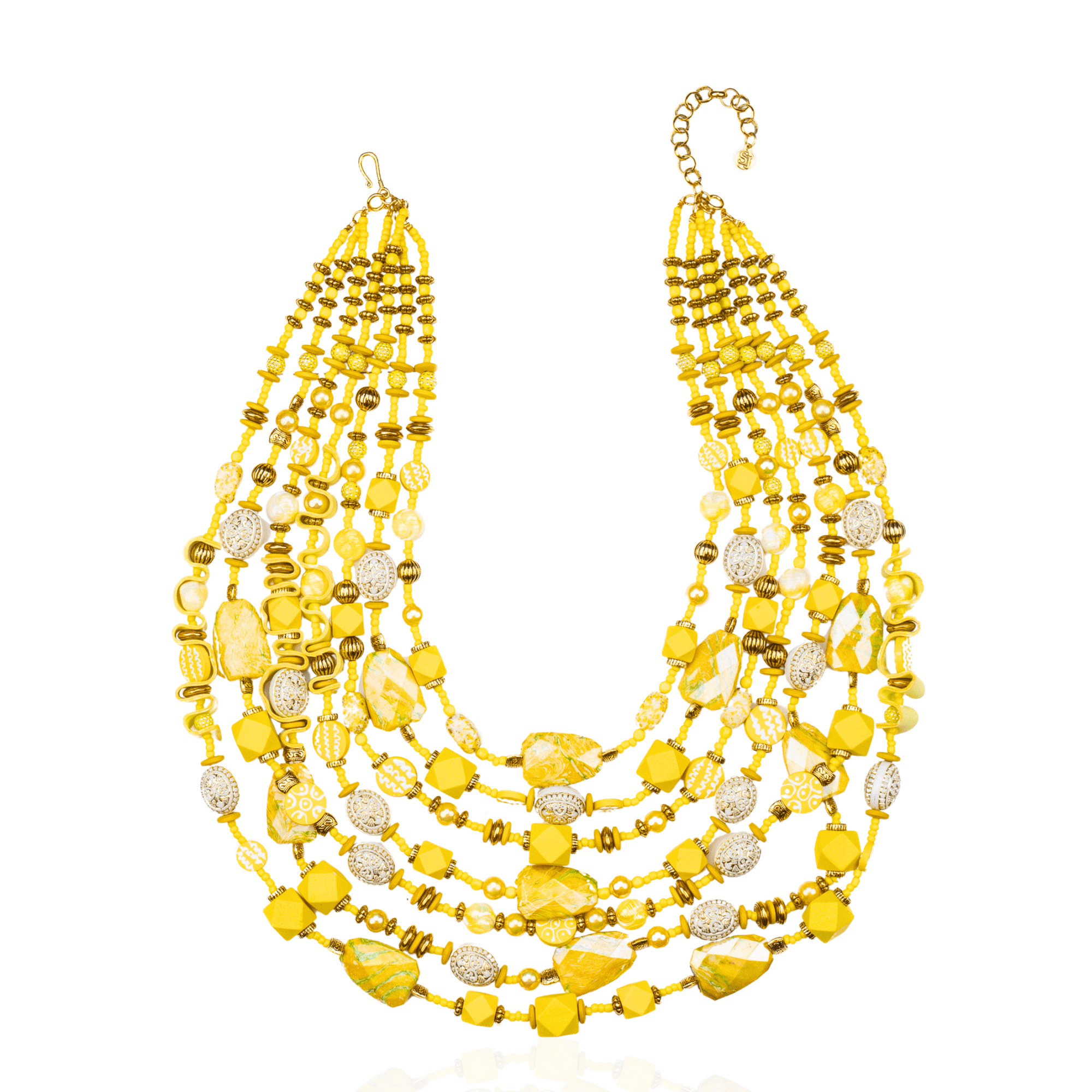 Caliope Cascading Chain - Yellow,Necklaces, Sassy Jones,