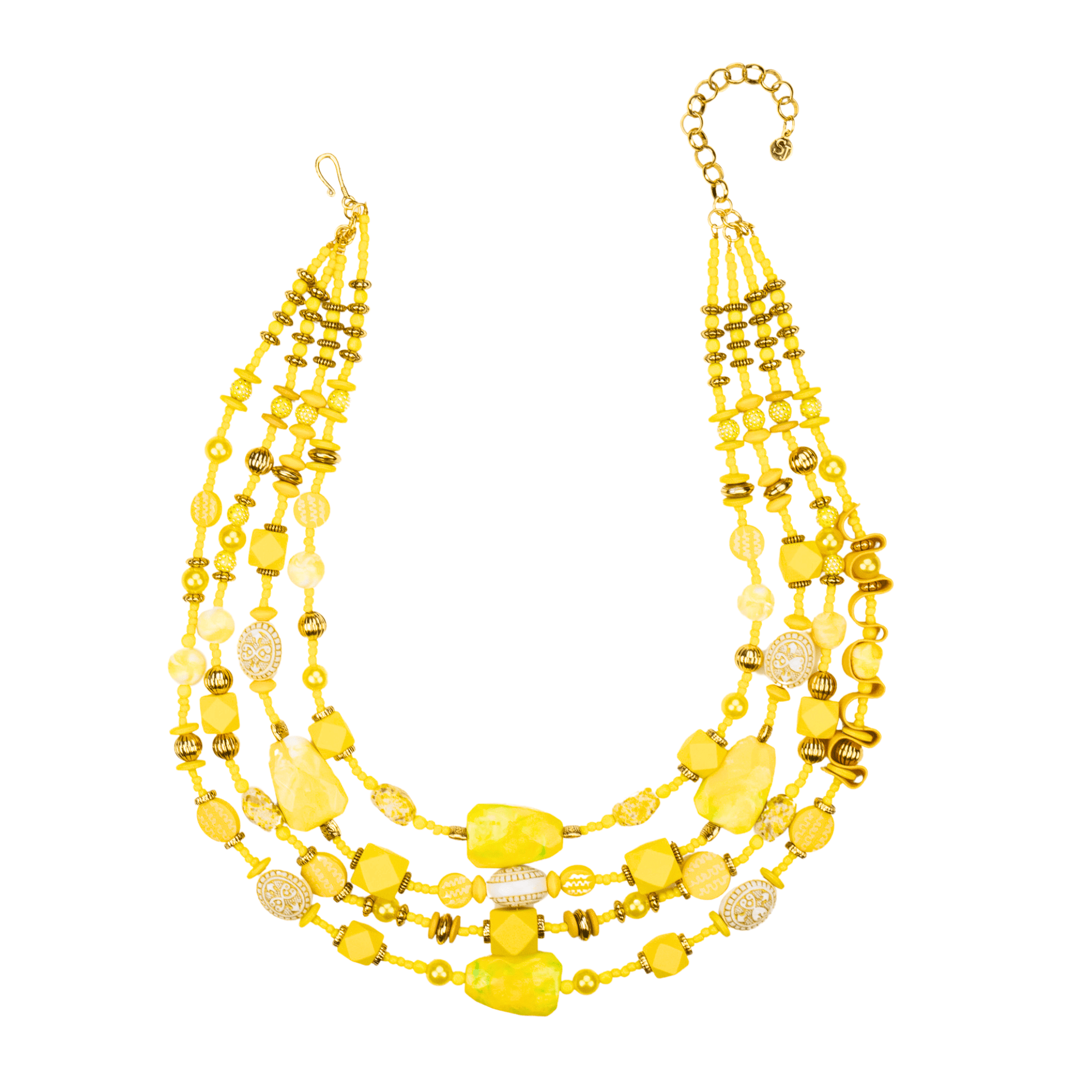 Caliope Cascading Chain - Yellow,Necklaces, Sassy Jones,