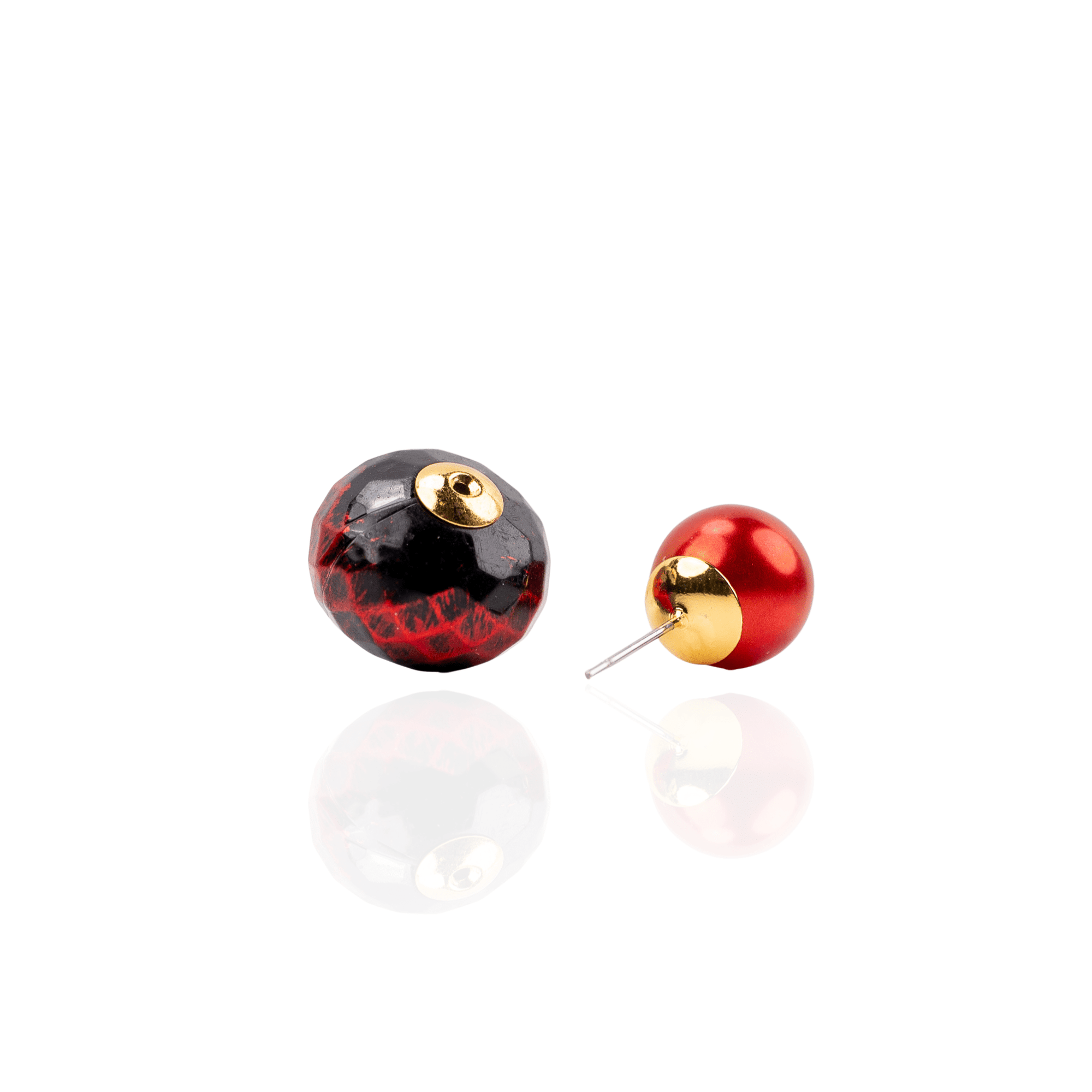 Caliope Double Studs - Crimson,Earrings, Sassy Jones,