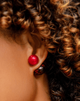 Caliope Double Studs - Crimson,Earrings, Sassy Jones,