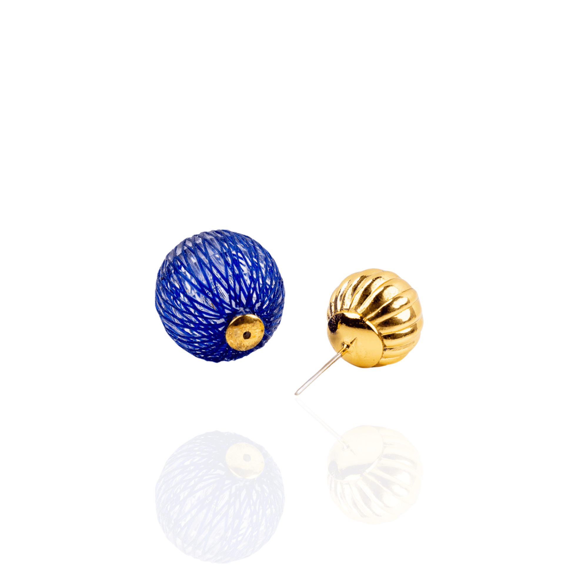 Caliope Double Studs - Fine China Blue,Earrings, Sassy Jones,