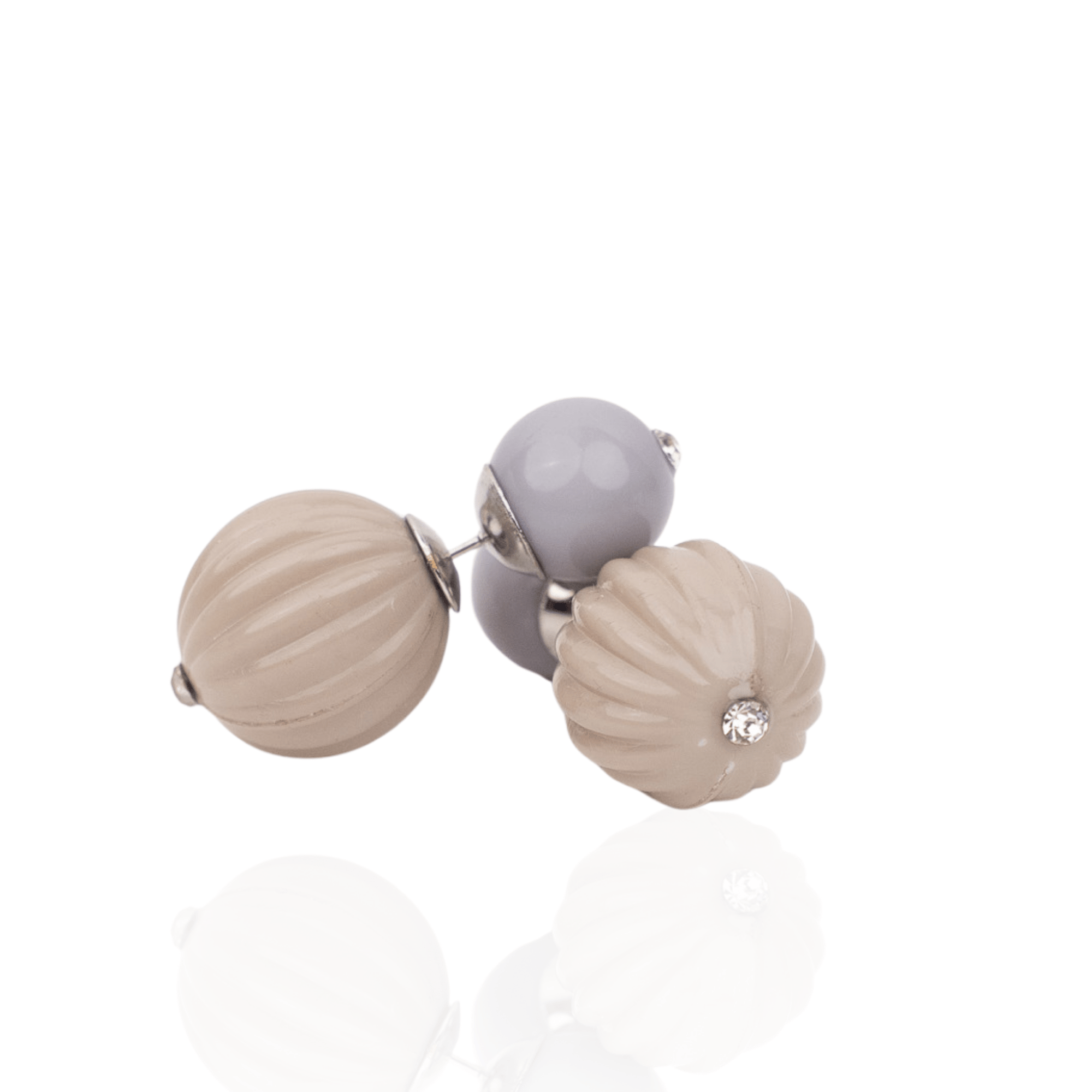 Caliope Double Studs - Modern Greige,Earrings, Sassy Jones,