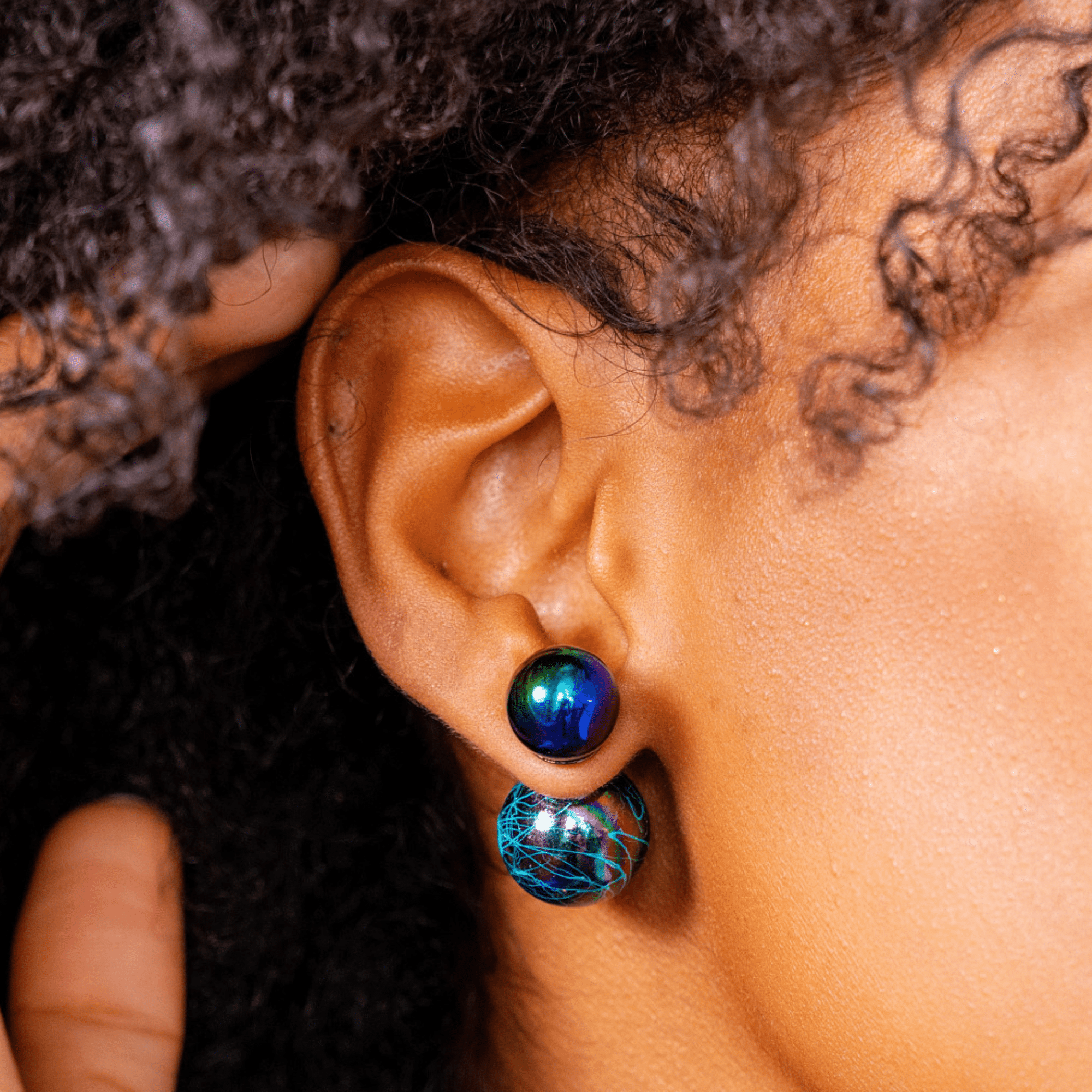 Caliope Double Studs - Rainbow Iridescent,Earrings, Sassy Jones,
