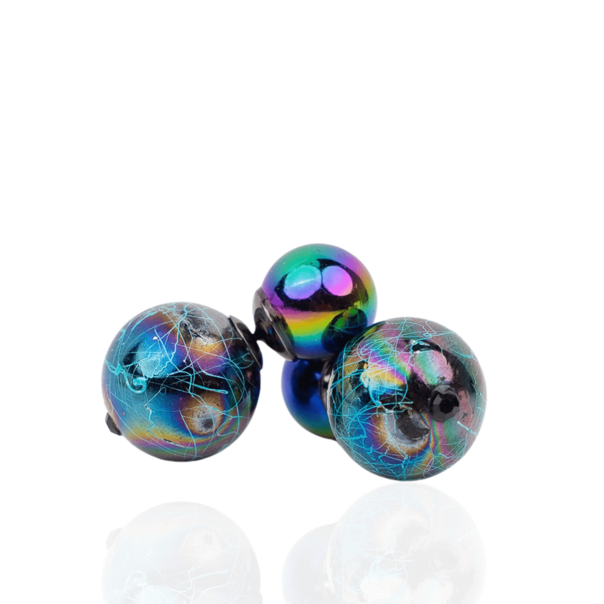 Caliope Double Studs - Rainbow Iridescent,Earrings, Sassy Jones,