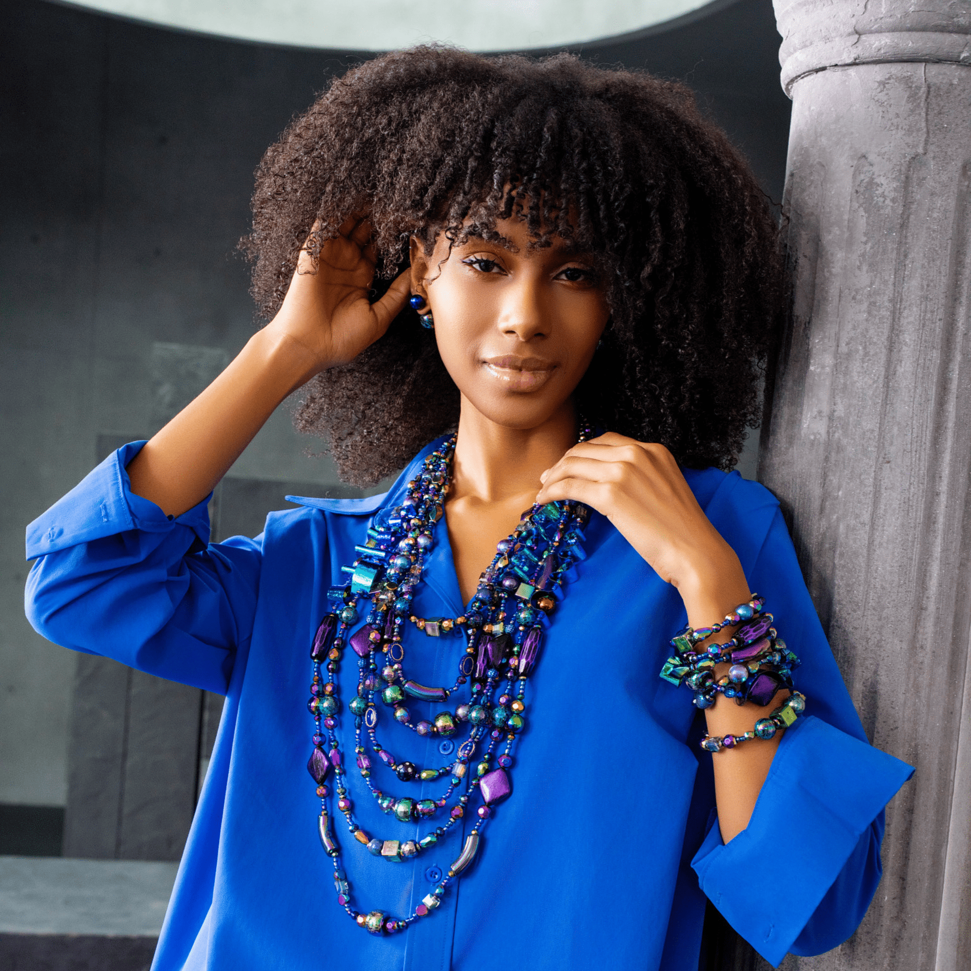 Caliope Double Studs - Rainbow Iridescent,Earrings, Sassy Jones,