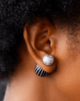 Caliope Double Studs - Silver Fox,Earrings, Sassy Jones,