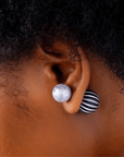 Caliope Double Studs - Silver Fox,Earrings, Sassy Jones,