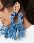 Caliope Hoops - Denim Shred,Earrings, Sassy Jones,